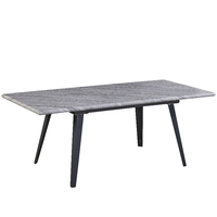 Table à manger moderne personnalisée de luxe léger avec pieds en métal et plateau en MDF pour hôtel et usage domestique, écologique