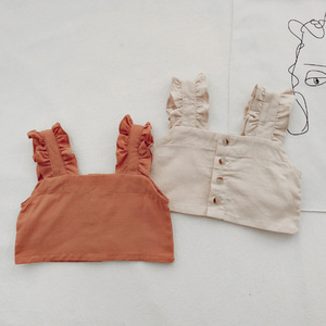 Nouveautés d'été, vêtements pour enfants de 3 à 8 ans, haut court et jupe à carreaux, ensembles de vêtements pour filles - Product Image 4