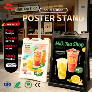 ขาตั้งโปสเตอร์ตั้งโต๊ะ FEAMONT สำหรับการโฆษณาที่จุดขายในร้านค้าและร้านอาหาร พร้อมระบบเปลี่ยนโปสเตอร์ได้อย่างรวดเร็ว - Product Image 1