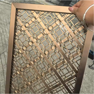 EX352 Panneaux de séparation pliables en tôle découpée au laser, tissée, en acier inoxydable, pour murs décoratifs, style architectural moderne 3D - Product Image 5