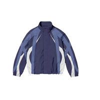 Ensemble survêtement streetwear coupe-vent personnalisé pour homme grande taille avec veste zippée et pantalon de jogging