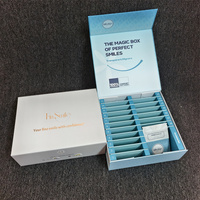 Boîte rigide personnalisée à 4 compartiments avec couvercle rabattable, emballage transparent pour aligneurs, boîte cadeau