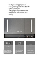 Ensemble de meubles de salle de bain modernes en bois massif/villa, résistants à l'eau, à fermeture douce, écologiques, intelligents, avec lavabo en pierre de quartz, à fixation murale