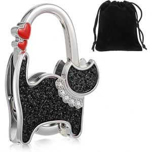Set de Regalo con Diseño de Gato de Dibujos Animados, Gancho Plegable para Colgar Bolsos, Gancho Metálico para Carteras, Soporte Portátil para Bolsos, Gancho para Borde de Mesa o Escritorio, Regalo Novedoso - Product Image 1