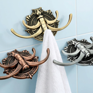 Porte-clés mural en zinc Royal Design avec quatre crochets pliables, organisateur d'entrée moderne et luxueux pour la maison, support décoratif - Product Image 3