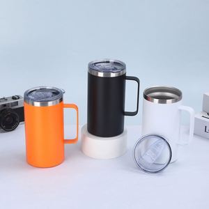 Stainless Steel Insulated <b>Coffee</b> Mug With Handle | Custom Logo Travel Tumbler - Product Image 4
