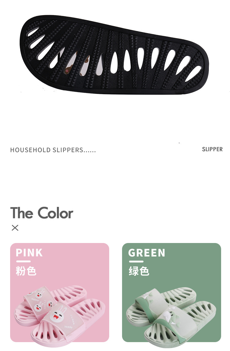 Home Slippers Wholesale Indoor Bathroom Hollowed Men and Women PVC Anti-slip Slides Shoes