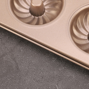 Non Stick Baking Mold 12 Cavity Windmill Donut Cake Pan Gold Color Oven Safe For Cake Making - Product Image 2