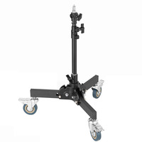 Support de lumière flash LED en métal professionnel 40-80cm support de sol pliant robuste avec trépied à roues amovibles pour la photographie en studio