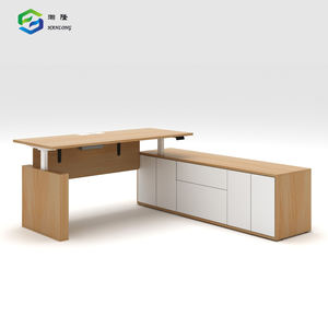 โต๊ะทำงานปรับระดับความสูงด้วยระบบไฟฟ้า ดีไซน์ใหม่ หรูหรา สำหรับผู้บริหาร พร้อมที่เก็บของ - Product Image 4