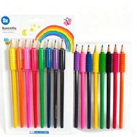 Crayons de couleur hexagonaux à 8 pointes pour enfants, emballage sous carte, pour dessin et coloriage