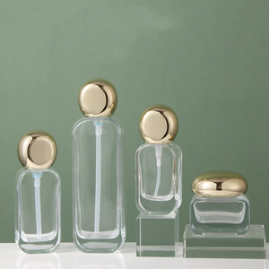 20ml 30ml 50ml 100ml 120ml 30g 50g 투명 유리 펌프 병 및 금색 뚜껑 용기 세트 (크림 용량) - Product Image 6