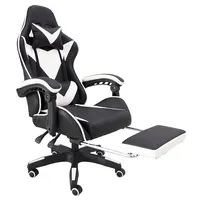Cadeira de computador em couro para jogos, cadeira para jogos de escritório e jogos de corrida, ergonômico e confortável
