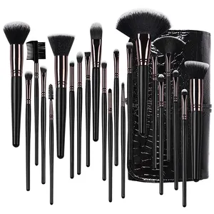 OEM Flat Foundation Brush Maquiagem Cosmetic shadow Brush Short Handle champagne Travel Makeup Brush Set for Ladies Makeup