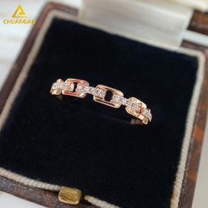 Anello in oro massiccio 9K 18K 24K, fedi nuziali italiane in oro per donna, anello con diamante naturale - Product Image 4