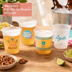 Vaso de Plástico PP Personalizado para Café y Té con Leche, 90 mm de Diámetro, 500 ml, Antiderrames, Desechable, con Logotipo Personalizado - Product Image 1