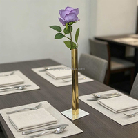 Centres de table de mariage, support en métal doré, vase magnétique argenté pour la décoration d'événements de mariage