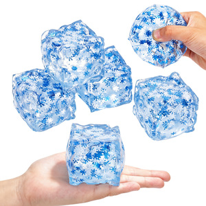 Cubo de Agua Transparente TPR Maltosa, Juguete Sensorial Antiestrés, Bola de Nieve Elástica para Aliviar el Estrés - Product Image 4
