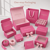 Boîtes d'expédition roses avec logo personnalisé pour les petites entreprises, petites boîtes en carton ondulé pour l'emballage, boîtes cadeaux