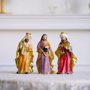 क्रिसमस मेंगर सेट जेसस नेटिविटी वेलेंटिन के दिन हाथ से चित्रित कलात्मक 3 डी सिंथेटिक राल मॉडल नए घर सजावट गहने - Product Image 2