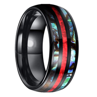 Bagues pour hommes en acier inoxydable incurvé à trois fentes de 8 mm, bagues de mariage, ensemble pour couple