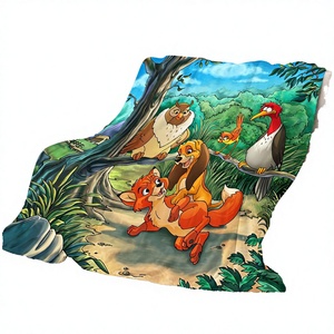 Anime Cartoon <b>Fox</b> Dog Animal Character Flannel Fleece Blanket 100% Polyester Eco-Friendly Skin-Friendly All-Season Home Decor - Product Image 3