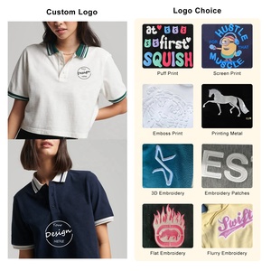 T-shirts surdimensionnés à imprimé puff personnalisé, broderie lourde, haut court pour femmes, t-<span class=keywords><strong>shirt</strong></span> bébé, broderie de haute qualité, polo <span class=keywords><strong>blanc</strong></span> - Product Image 3