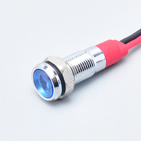 Mini voyant LED métallique 6mm 8mm 10mm 12mm à tête plate, étanche, lampe pilote, voyant de signalisation pour panneau 12V 24V 220V