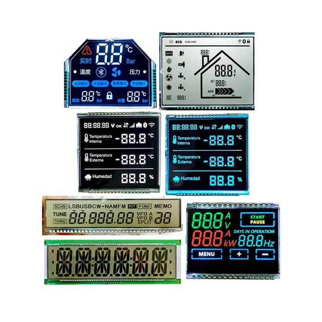 Numeric TN 7 Segment Custom Size LCD Screen Display For Blood Pressure Monitor Smart Energy Meter