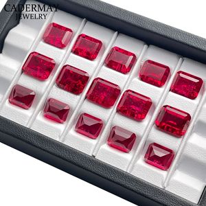 Cadermay Synthetic Ruby Gemstones Emerald Cut Loose Stone For Jewelry Making - Product Image 3
