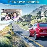 Écran IPS 3 pouces HD 1080P DVR avec double caméra Dash Cam intérieur avant avec Vision nocturne IR caméra de tableau de bord de voiture grand Angle