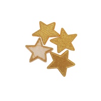 Écussons brodés personnalisés en forme d'étoiles métalliques dorées brillantes, thermocollants, pour bonnets, par un fournisseur d'étiquettes