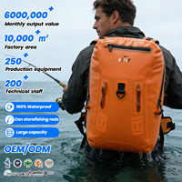Sac à dos de voyage étanche et hermétique personnalisé pour l'extérieur, fermeture éclair, capacité de 60 L, bandoulière arquée pour la plongée, la randonnée, le camping, le kayak