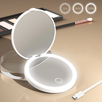 Miroir de maquillage pliable compact de poche personnalisé de luxe, mini miroir de voyage portable, petit miroir pliable de haute qualité pour cosmétiques
