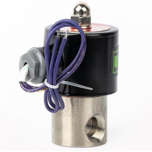 États-Unis Vanne solénoïde solide 3/8 po 12 V CC en acier inoxydable normalement fermée avec joint Viton - Product Image 4
