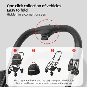 Xe đẩy có thể điều chỉnh chiều cao với tay cầm có thể mở rộng, thích hợp cho chủ vật nuôi cao, thoải mái - Product Image 4