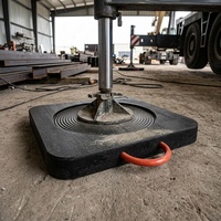 Plaque de support carrée noire en UHMWPE avec poignée pour utilisation avec les stabilisateurs de grue, robuste, certifiée CE, service de découpe disponible