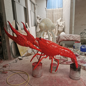 Sculpture en fibre de verre sur mesure, grande sculpture d'écrevisse en fibre de verre, décoration extérieure, grande sculpture d'animal - Product Image 3