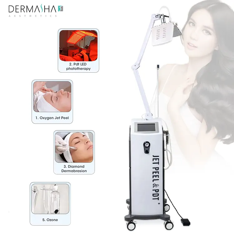 Équipement de beauté multifonctionnel Pdt Dermabrasion Led Machine pour le rajeunissement de la peau Water Oxygen Jet Peel Therapy Machine