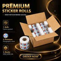 Étiquettes de bouteilles holographiques personnalisées, autocollants adhésifs imperméables en rouleaux pour l'emballage de boissons, jus, café, thé