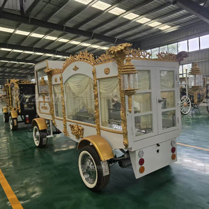 Carroza Fúnebre Eléctrica Blanca Dorada con Tracción en las Cuatro Ruedas, Carroza Fúnebre Eléctrica Silenciosa para Uso en Ceremonias Fúnebres - Product Image 6