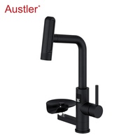 trou tasse rondelle mat noir en acier inoxydable retirer pulvérisateur évier robinet de cuisine avec verre rinceur