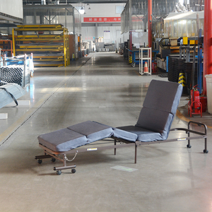Reclining Folding <strong>Bed</strong> Portable Nap Cot Metal Frame Rollaway <strong>Guest</strong> <strong>Bed</strong> with Mattress Space Saving Compact Sleeper for Work Break - Product Image 4