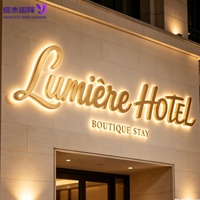 Logo personnalisé rétroéclairé 3D en acier inoxydable LED IP65 avec transformateur, prise murale, télécommande, multicolores, WiFi, pour immeuble de bureaux