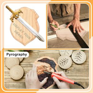 Незаконченные деревянные бляшки из натуральной сосны, художественная награда, ремесленные знаки, деревянная основа, трофей, гравировка, резьба по стене, деревянные украшения - Product Image 6