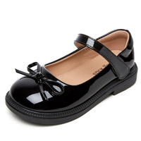 Chaussures plates noires pour filles, style princesse, avec nœud, confortables, pour l'école, les étudiants, les fêtes et les spectacles