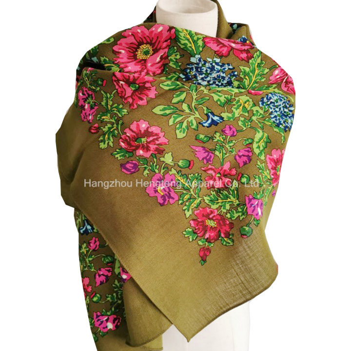 Шарф ручной работы из чистой шерсти, большой размер 140x140 см