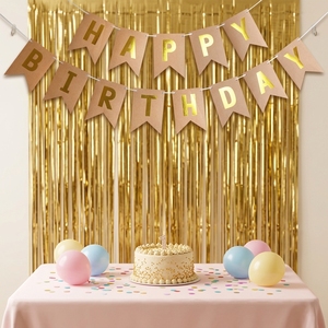 Bannière <span class=keywords><strong>Joyeux</strong></span> <span class=keywords><strong>Anniversaire</strong></span> en Papier Kraft, Bannières Suspendues pour Décoration Murale de Fête d'<span class=keywords><strong>Anniversaire</strong></span> - Product Image 5