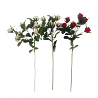 Roses artificielles à tige unique de haute qualité, toucher réel, multicolores, branches de fleurs en soie pour bouquet de mariée, centres de table