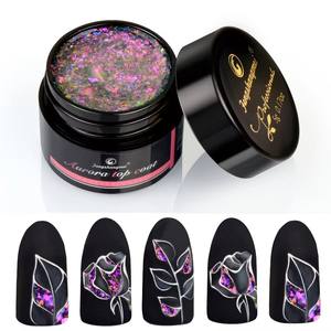 Top Coat Gel UV Designer Aurora Brillant avec Décoration Paillettes, Soak Off, Séchage Lampe LED, Écologique et Non Toxique, en Bouteille - Product Image 1